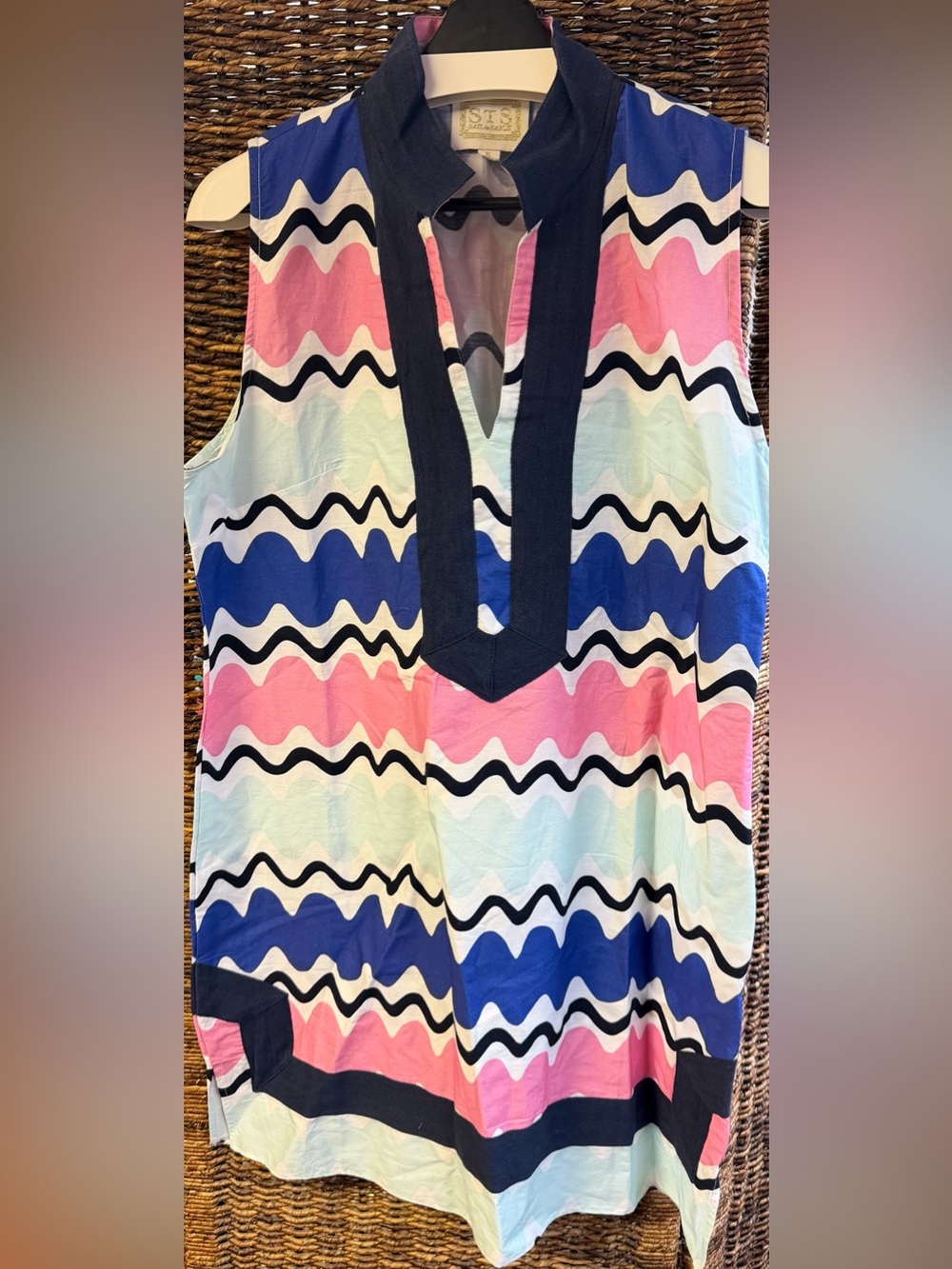 Sail to Sable (STS) - Dress, Tuckernuck- Wave Print Tunic Dress-XLarge